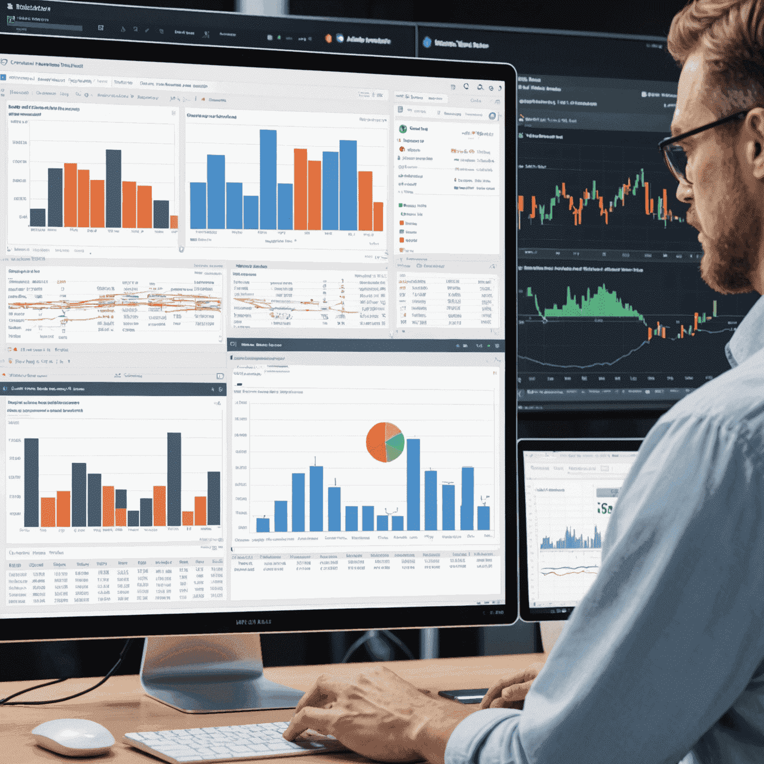 A split-screen image showing traditional market analysis charts on one side and advanced machine learning visualizations on the other, with arrows indicating the evolution from traditional to ML-based analysis.