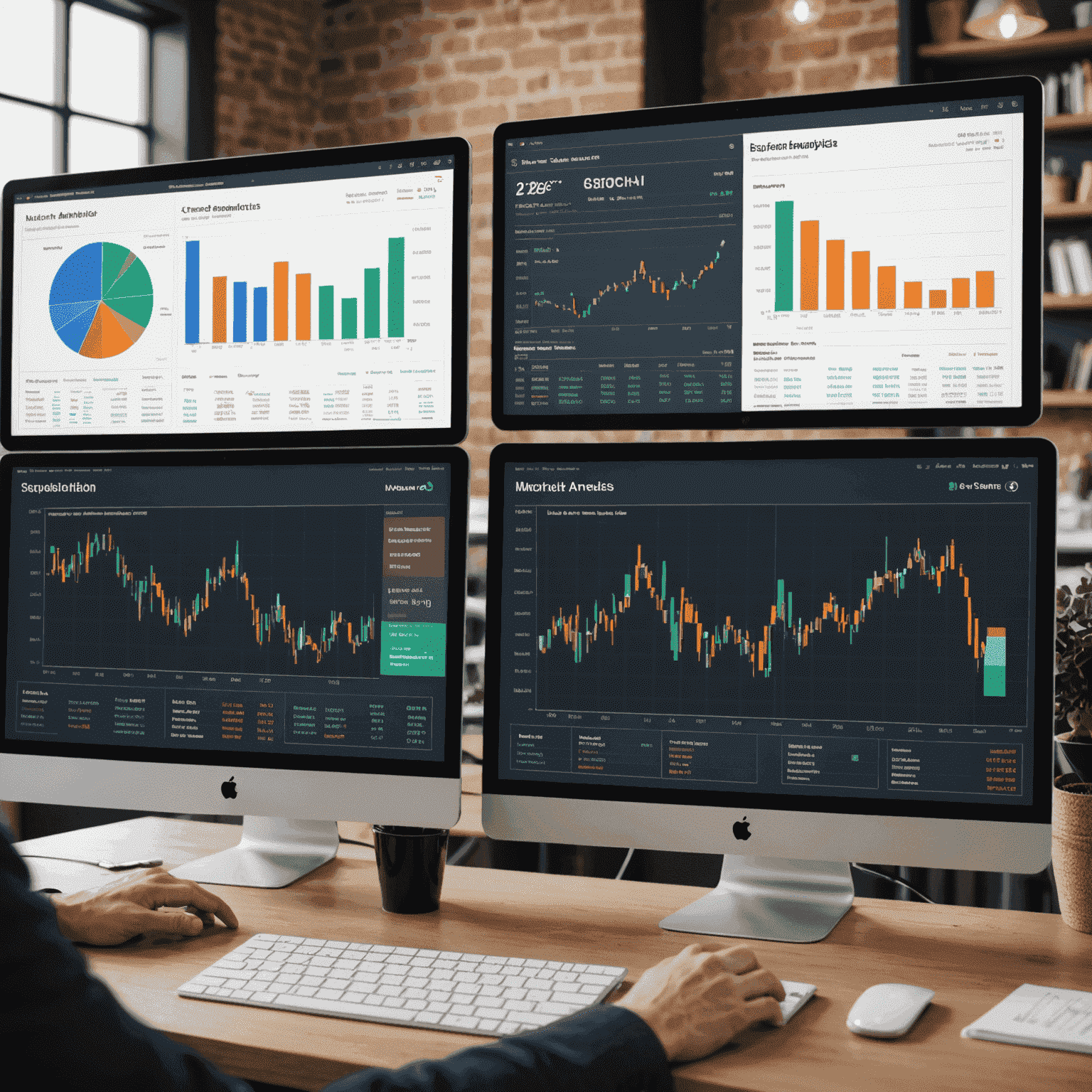 A split-screen image showing traditional market analysis charts on one side and AI-enhanced predictive models on the other, emphasizing the evolution of market analysis techniques