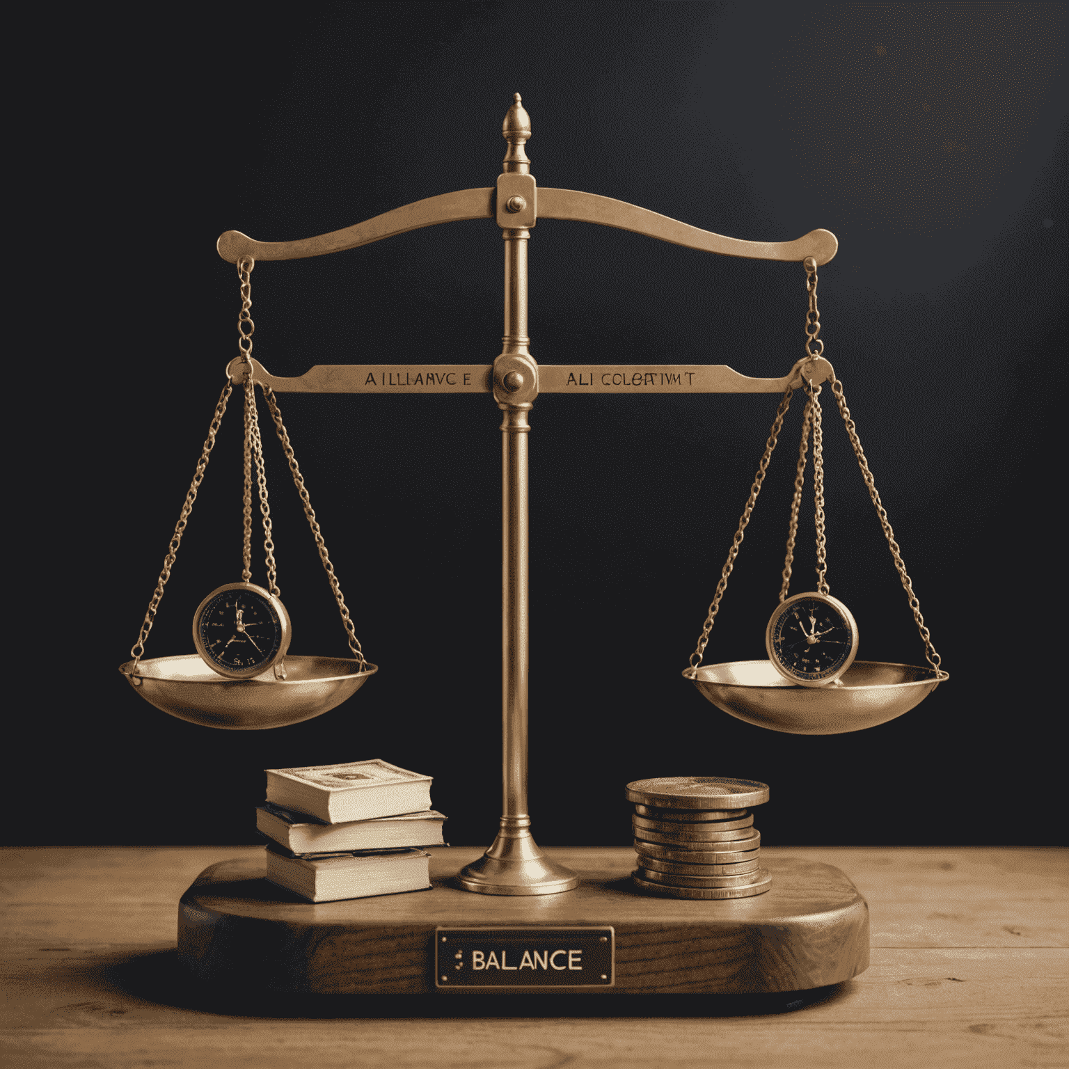 A symbolic image showing a balance scale with AI algorithms on one side and ethical considerations on the other, representing the need for balance in AI-driven trading